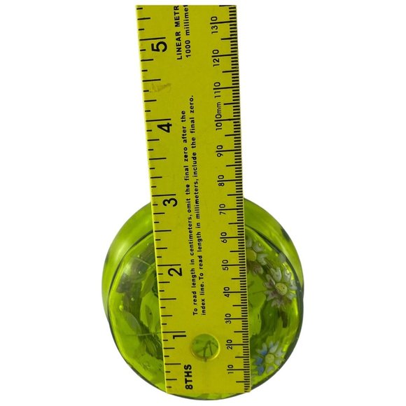 Victorian Green Glass Enamelled Dresser Box Powder Trinket Daisies - Picture 9 of 9